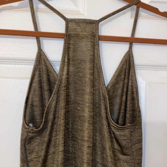 Lily Rose Women’s Draped Front Racer Back Shimmering Bronze Tank Top Size Small - Picture 6 of 8